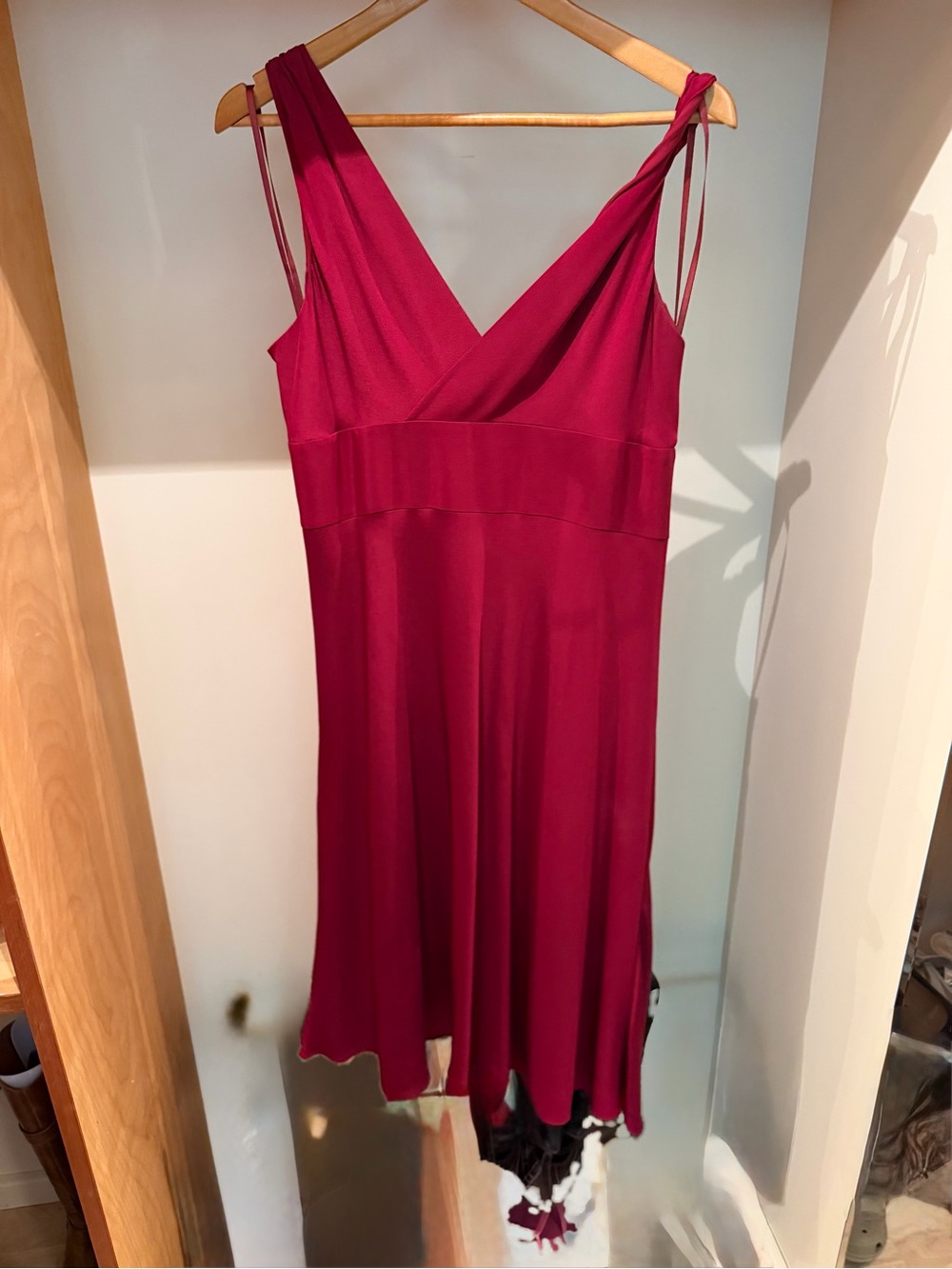 J. Crew Magenta Sleeveless V-Neck Wedding Dress